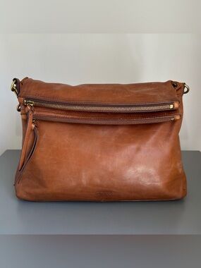 Margot New York “Mickey Double Zip” Leather Crossbody Bag